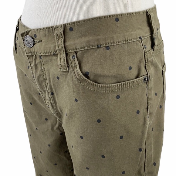 Current/Elliott The Easy Stiletto Olive Polka Dot Skinny Jeans - Picture 7 of 16